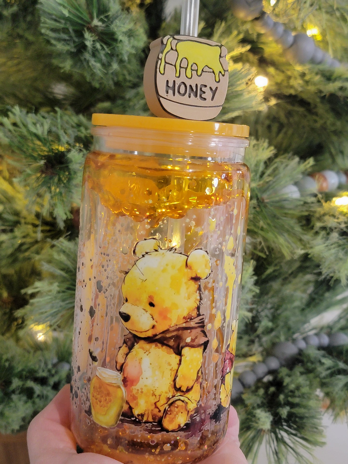 Pre-made 16oz acrylic pooh cup