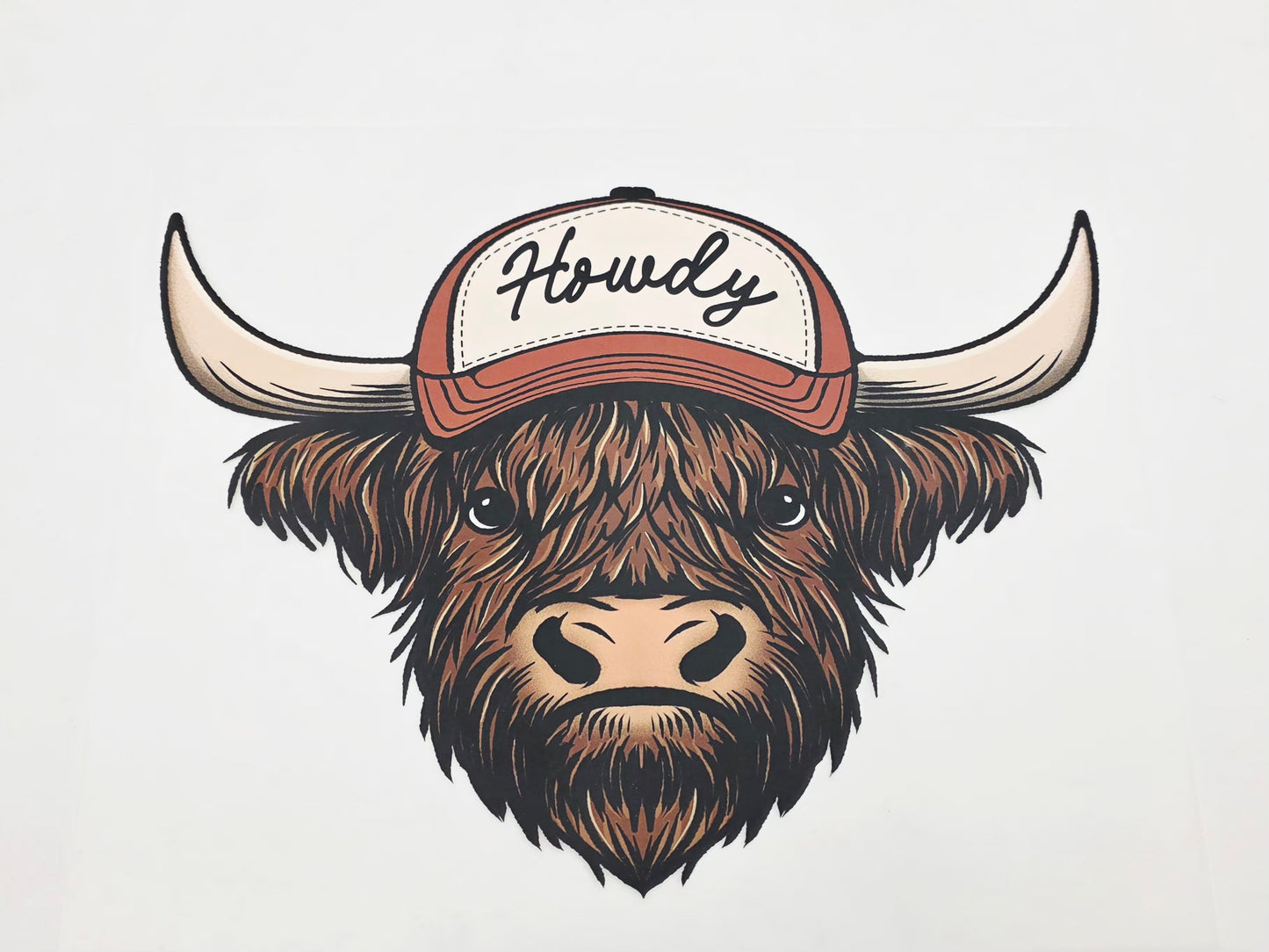 Howdy cow shirt design
