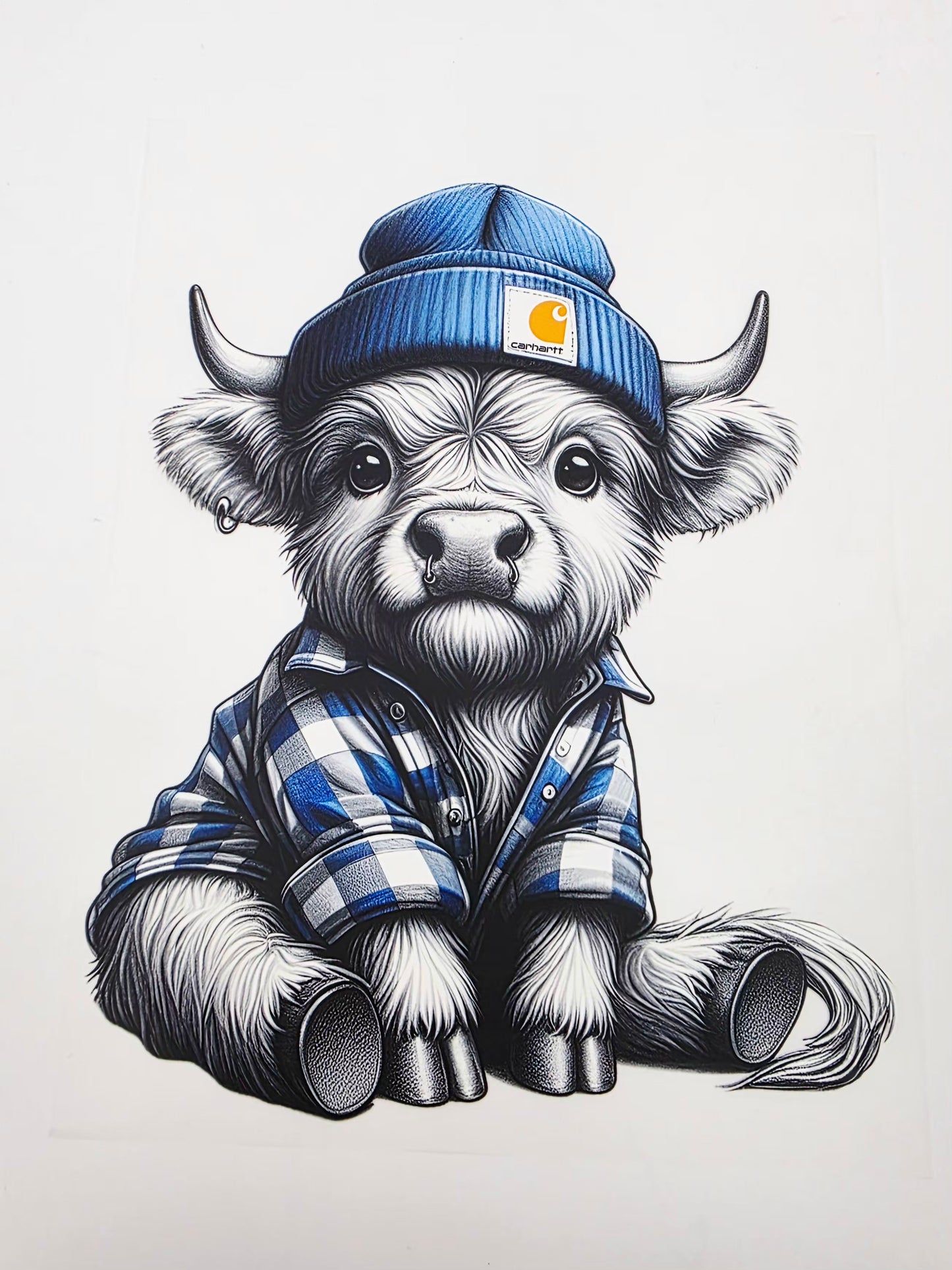 Blue cow shirt design