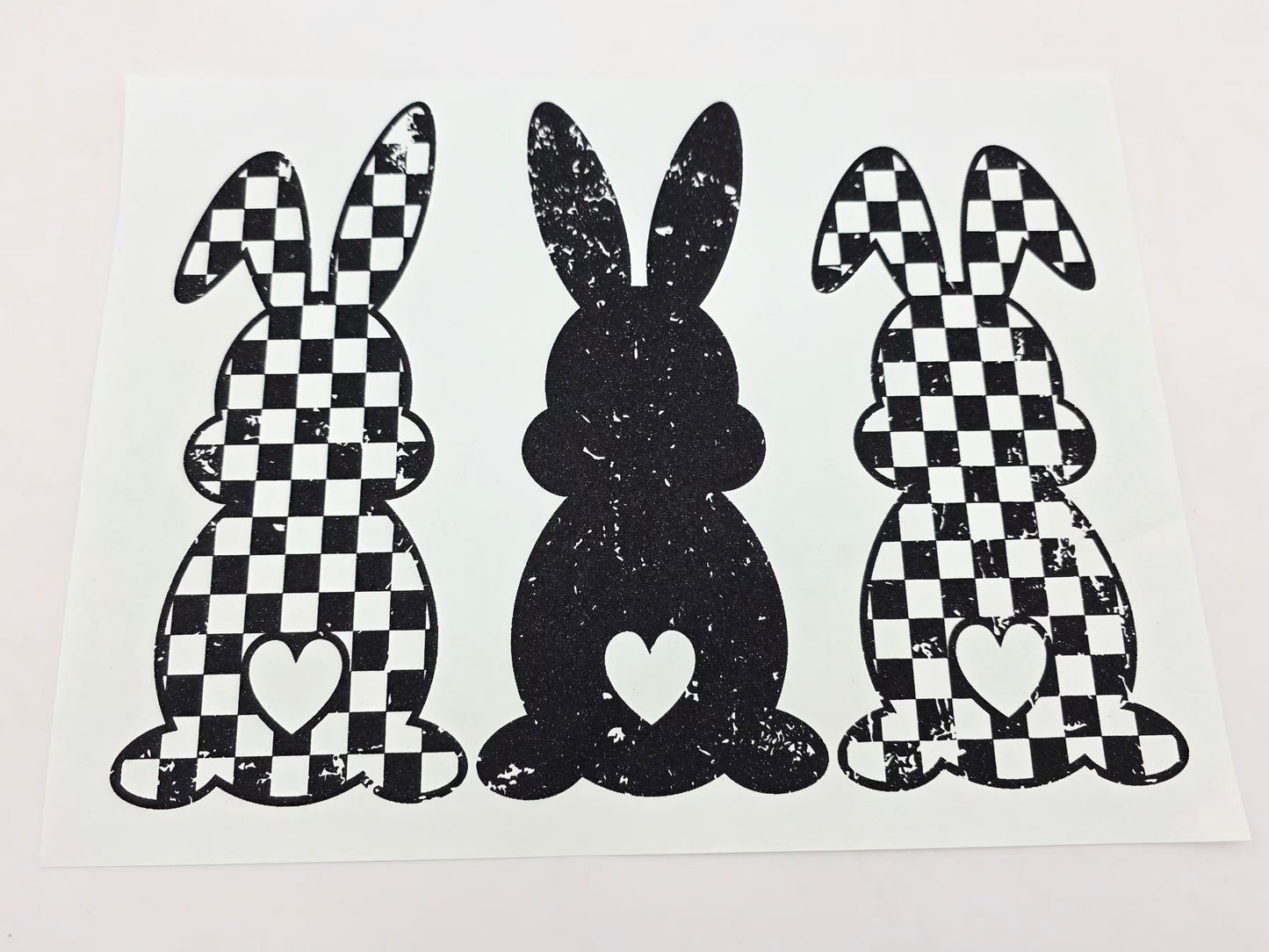Checkered bunny shirt design