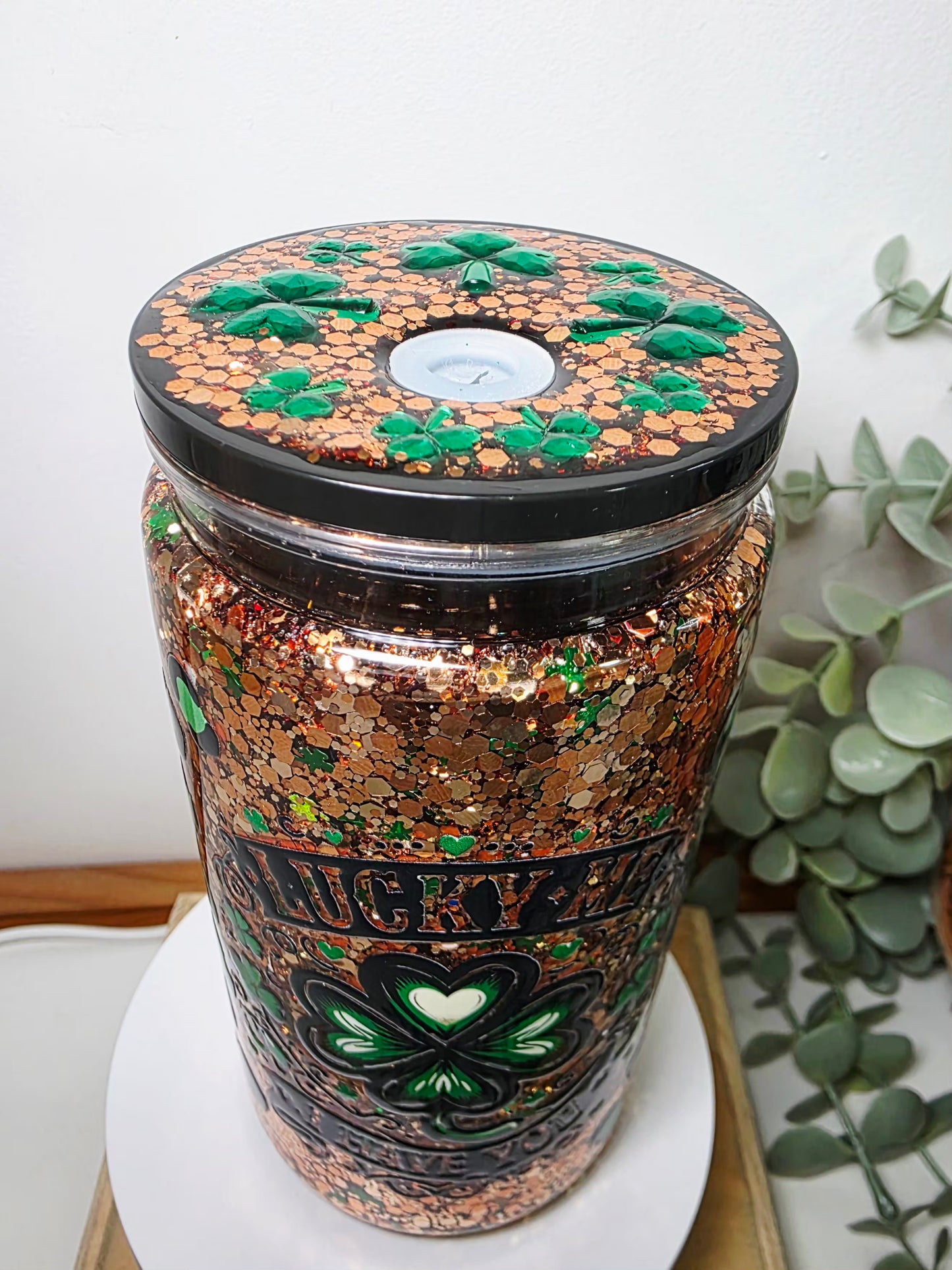 16oz acrylic snowglobe tumbler