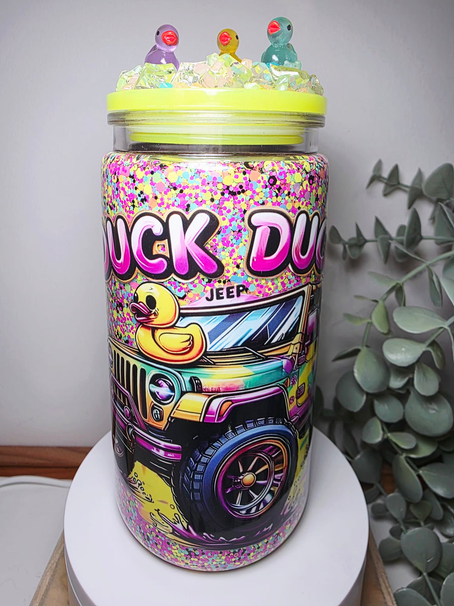 Pre-made 16oz acrylic snowglobe tumbler