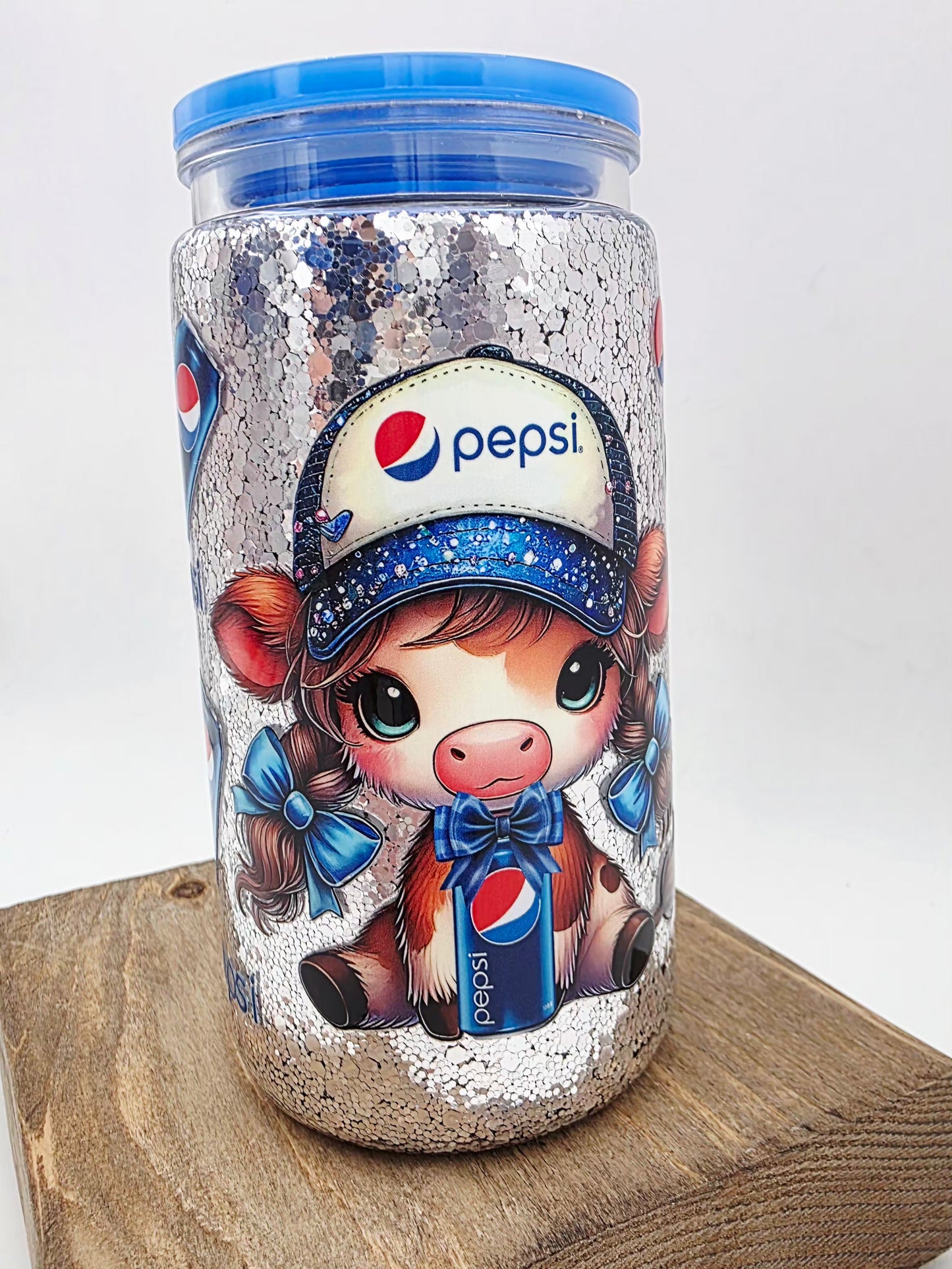 Pre-made 16oz acrylic snowglobe tumbler