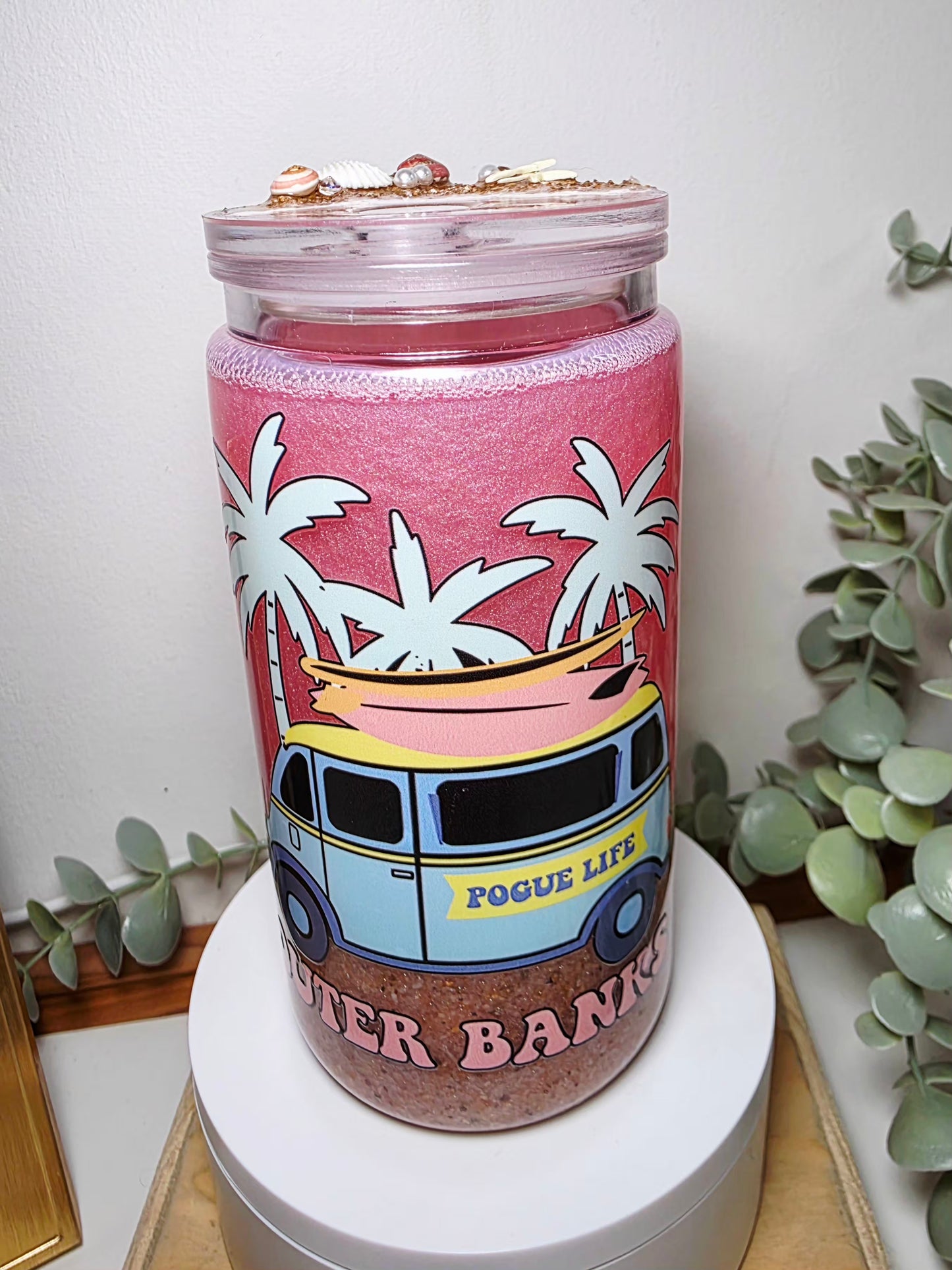 Pre-made 16oz acrylic snowglobe tumbler