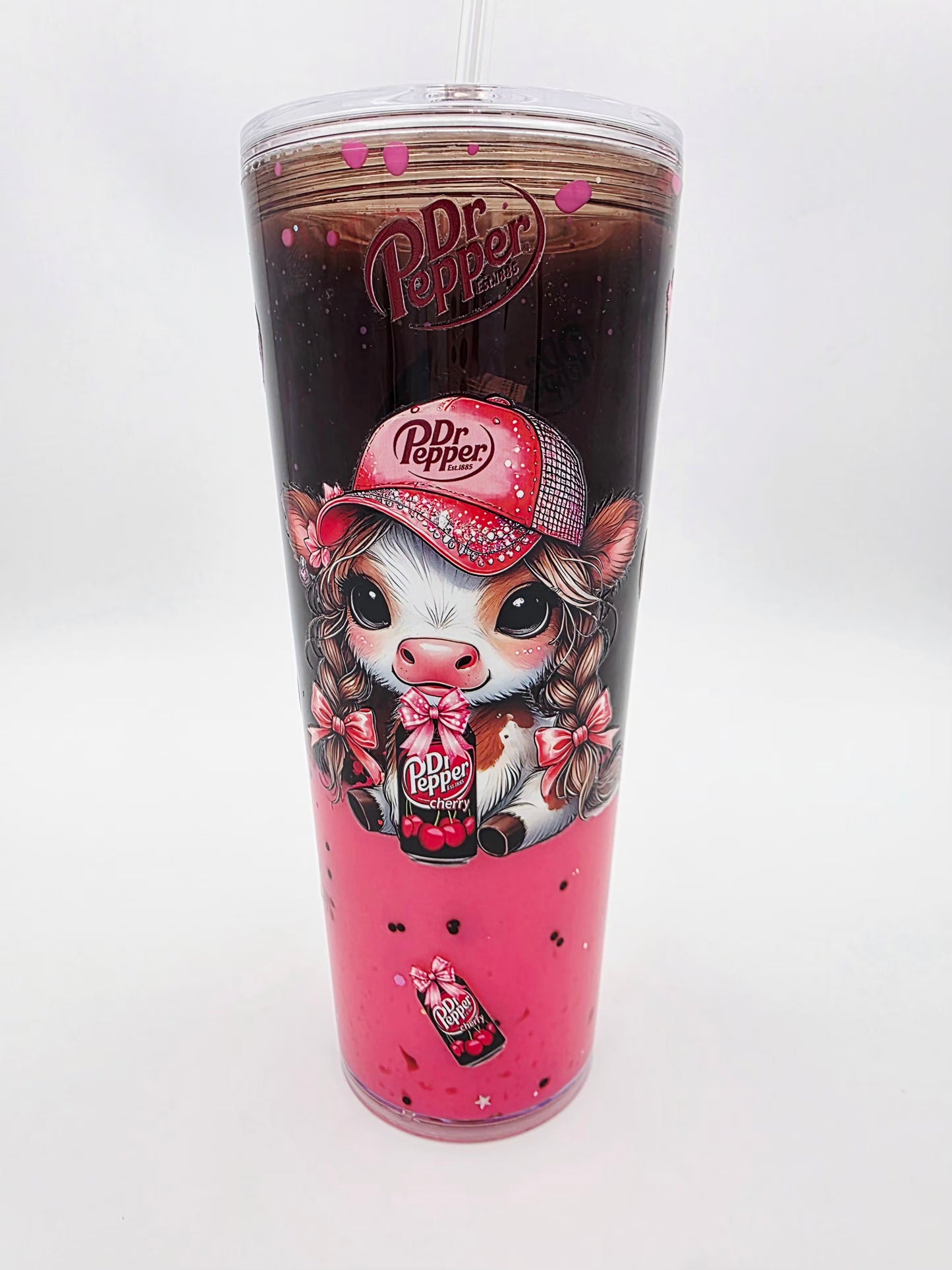 Pre-made 24oz acrylic snowglobe tumbler