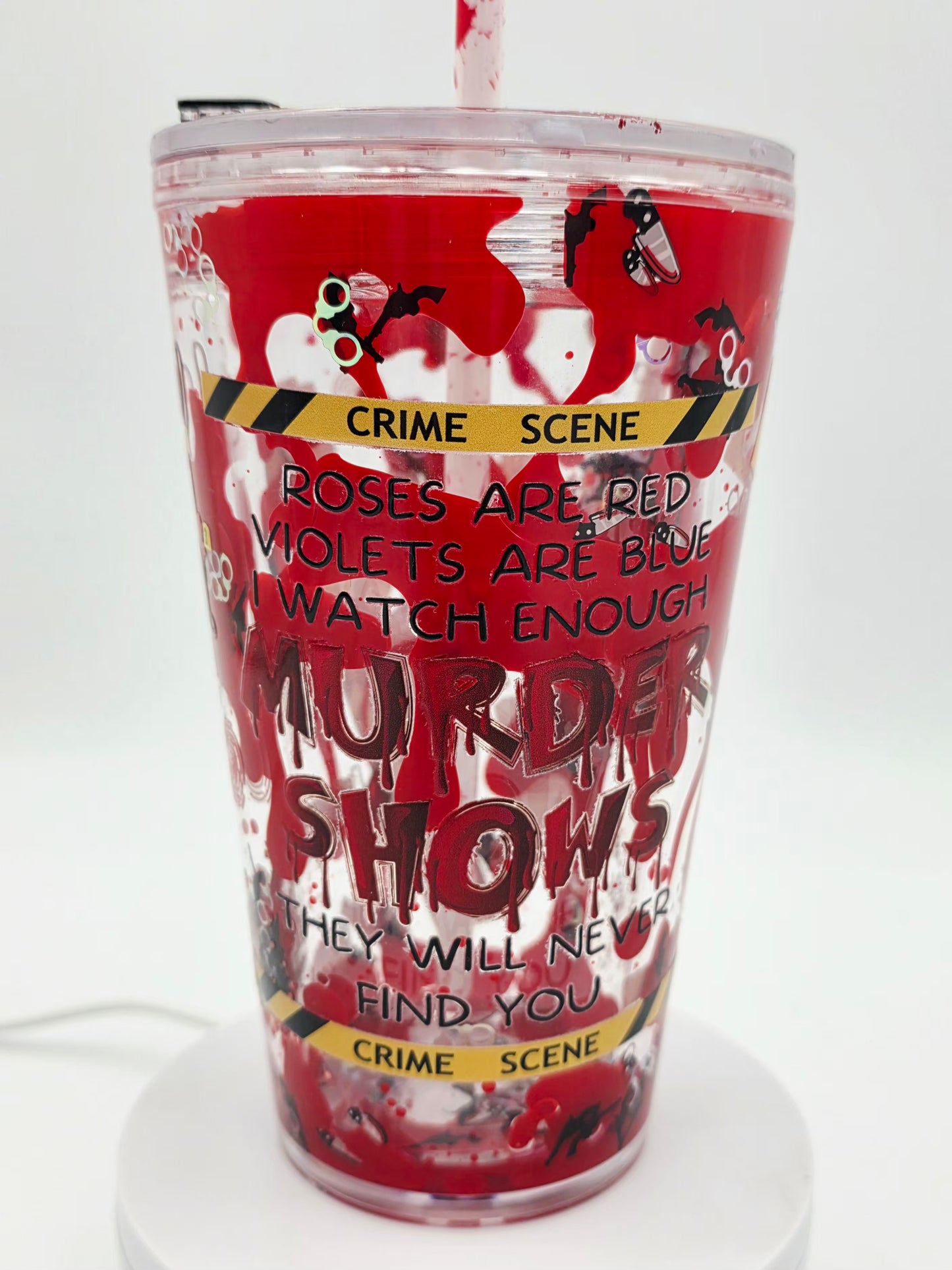 Pre-made 16oz acrylic snowglobe tumbler