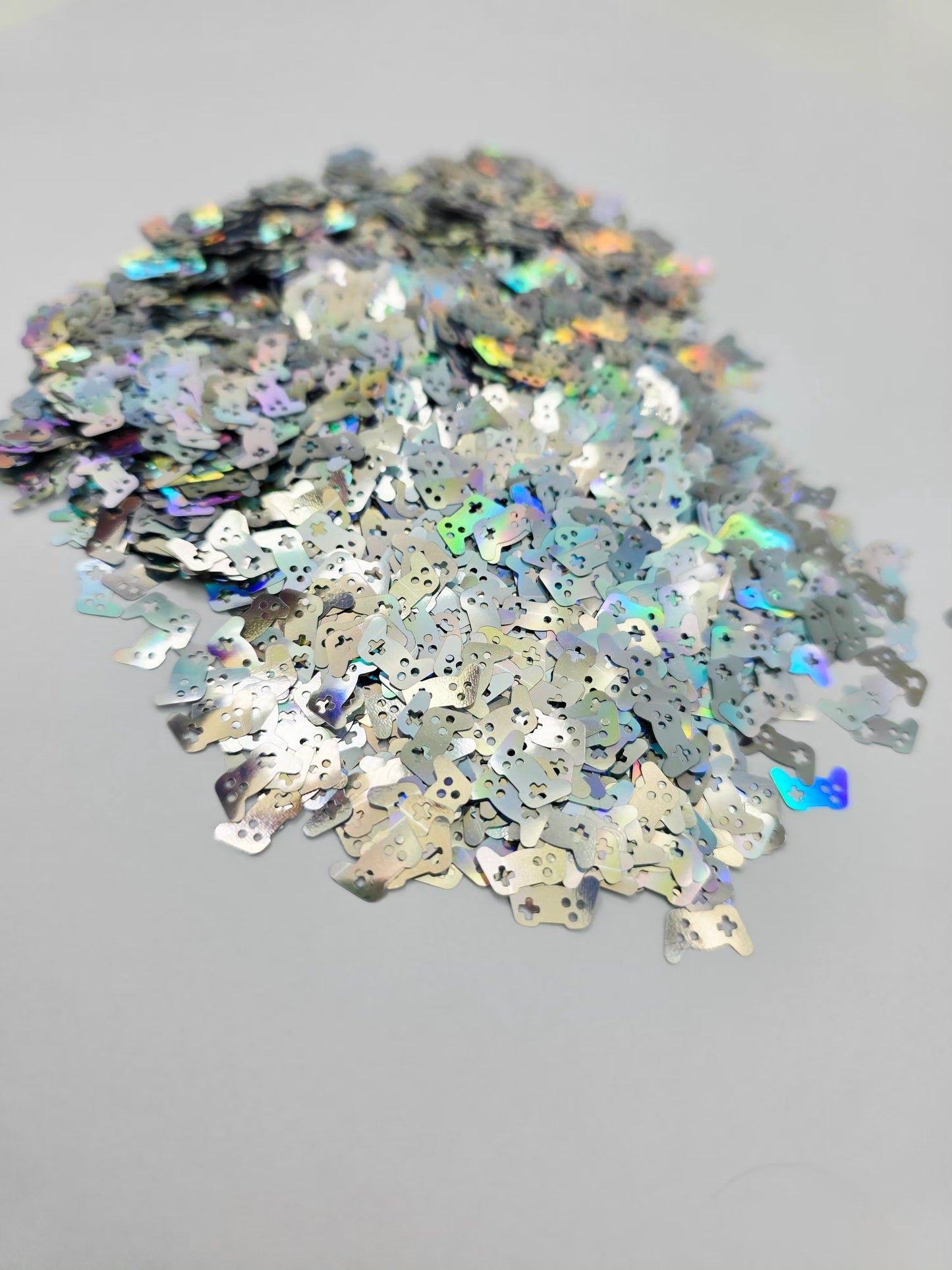 Silver Game Control Shape Glitter