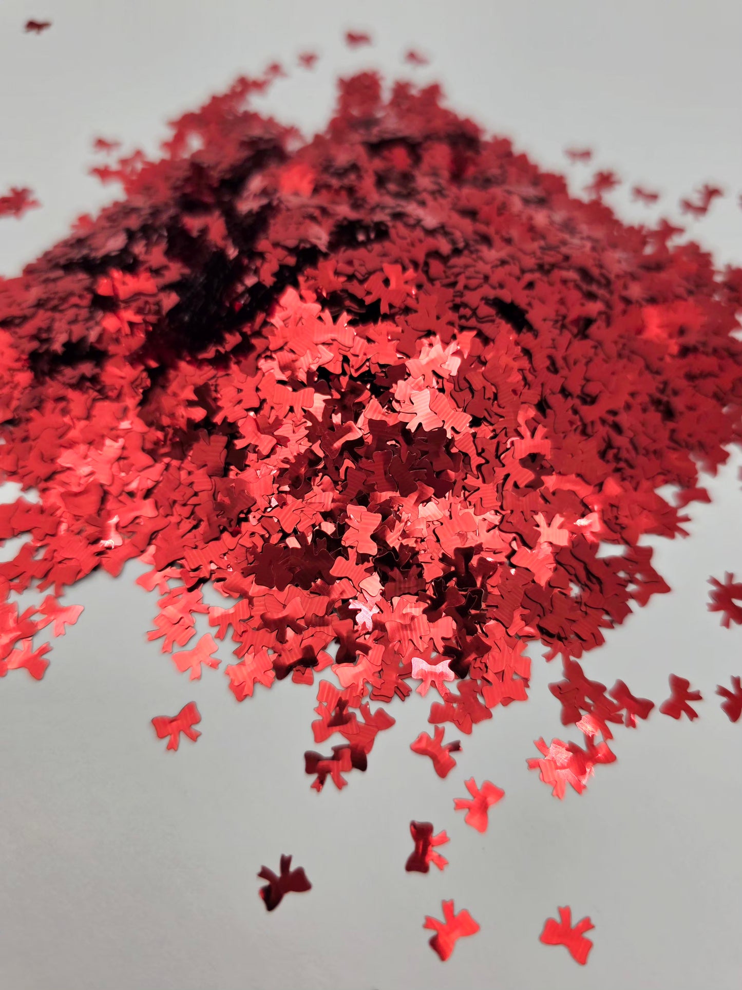 Red Bow Shape Glitter