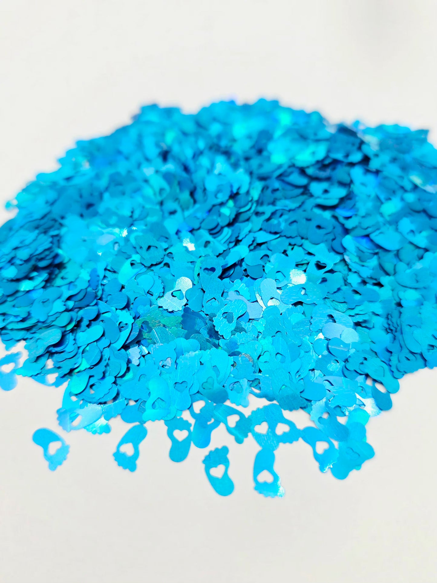 Blue Baby Feet Shape Glitter