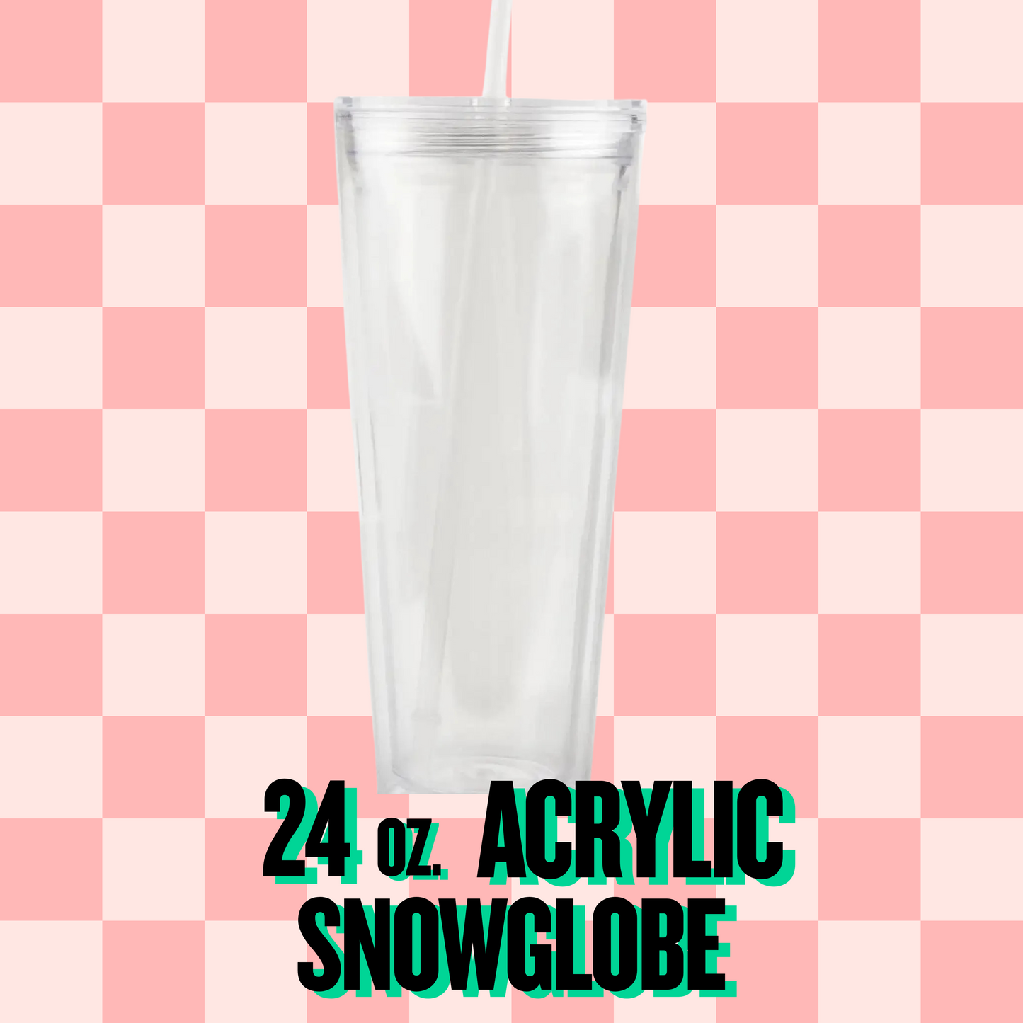 24oz Acrylic snow globe tumbler