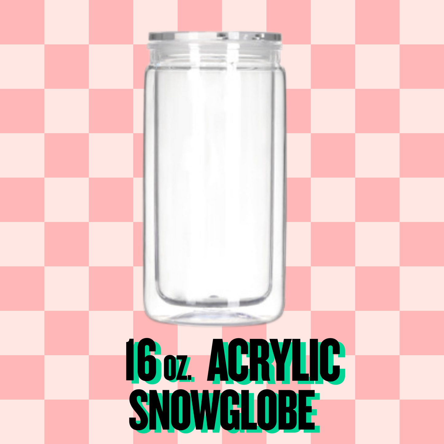 16oz. Acrylic snow globe cup