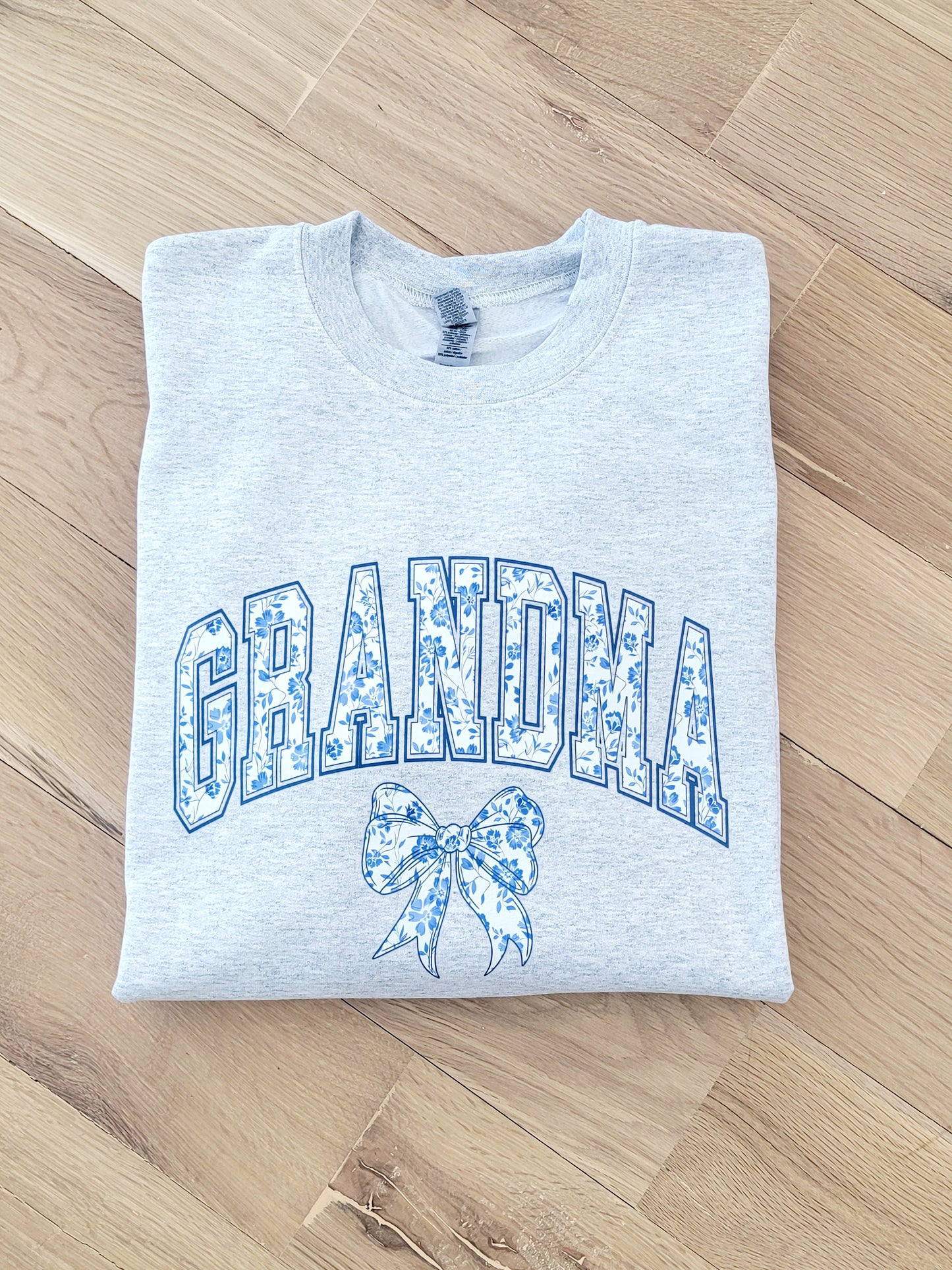 Grandma blue floral sweatshirt