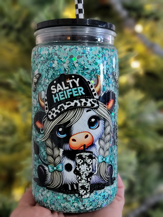 Pre-made 16oz acrylic snowglobe