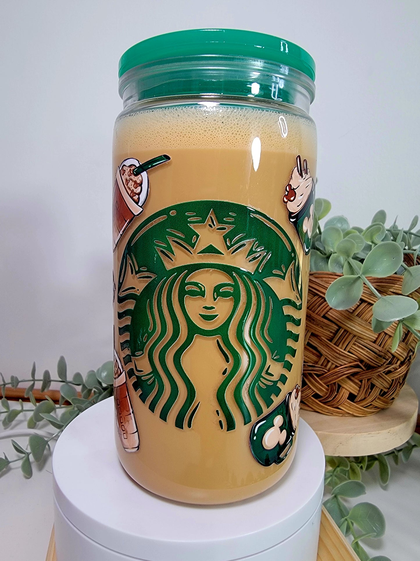Pre-made 16oz acrylic snowglobe