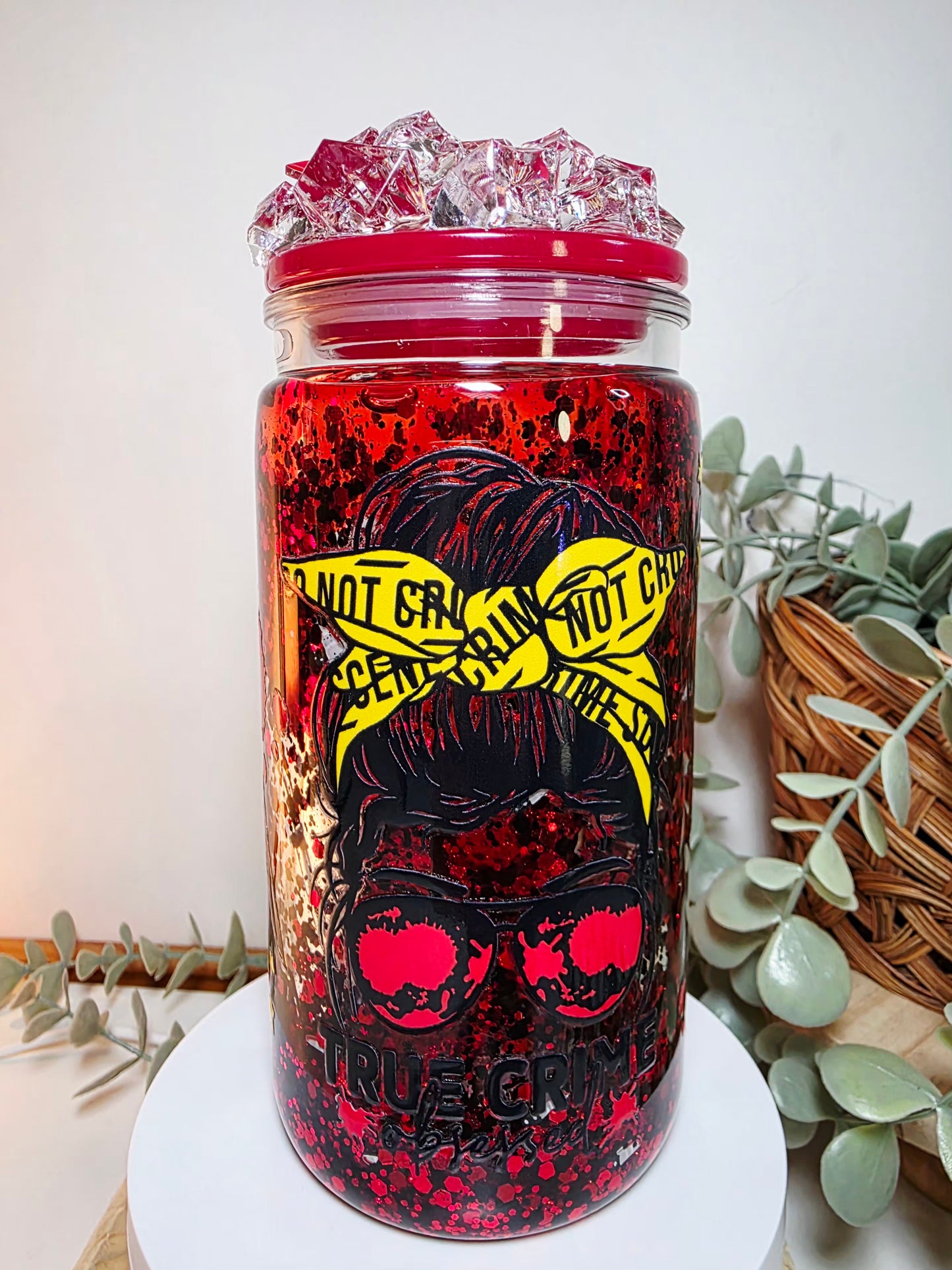 Pre-made 16oz acrylic snowglobe