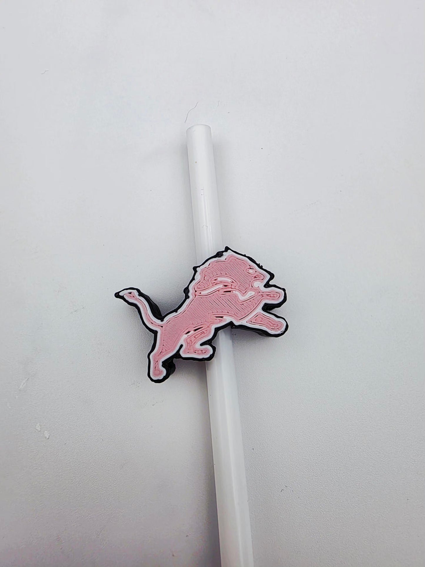 Pink lion strawtopper