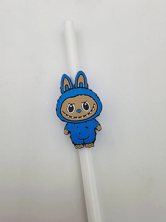 Blue labubu strawtopper