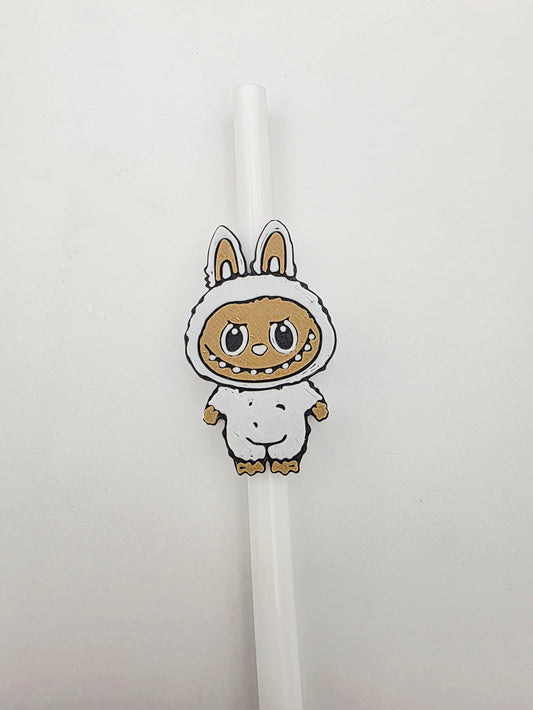 White labubu strawtopper
