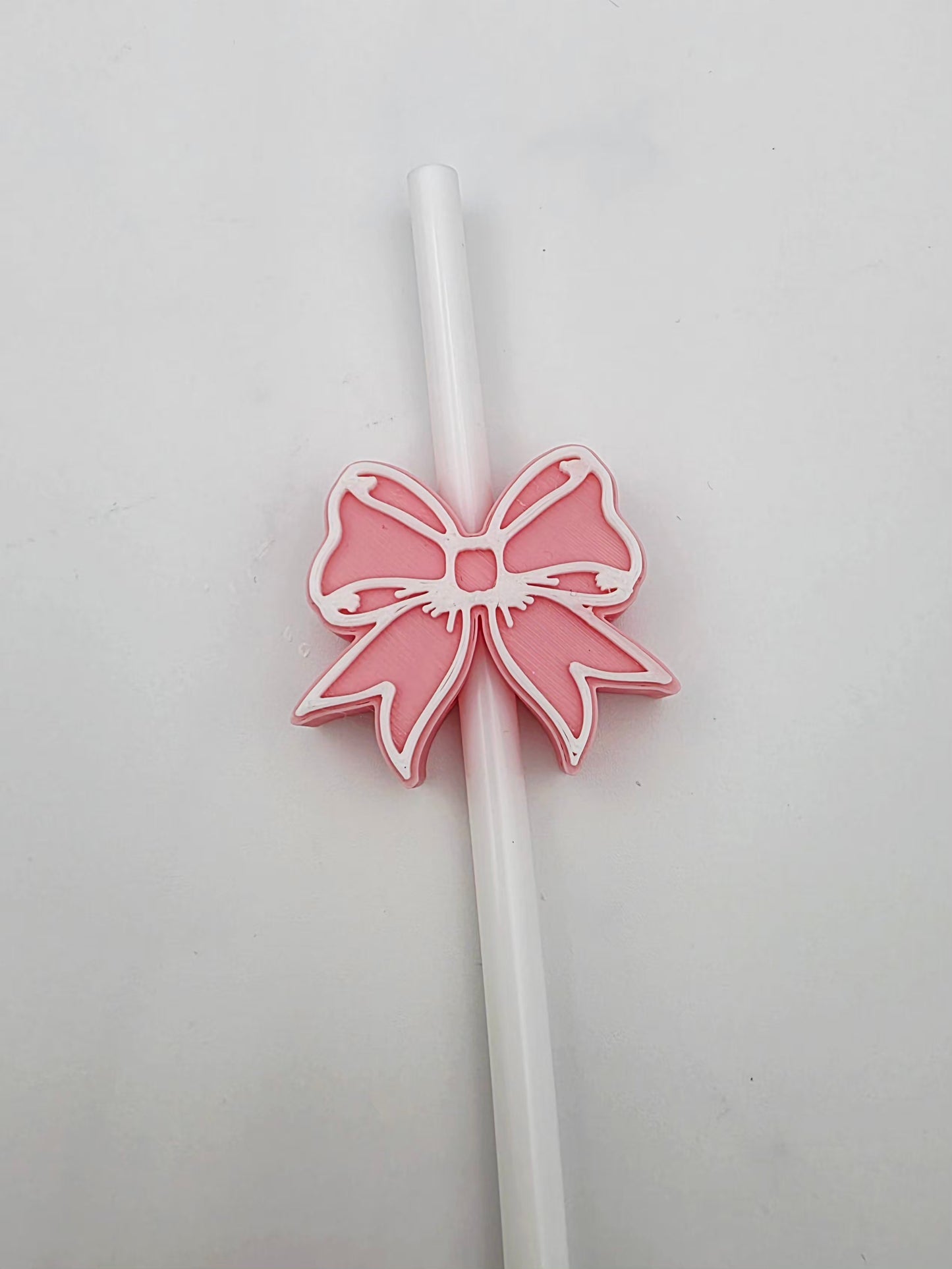 Pink bow strawtopper