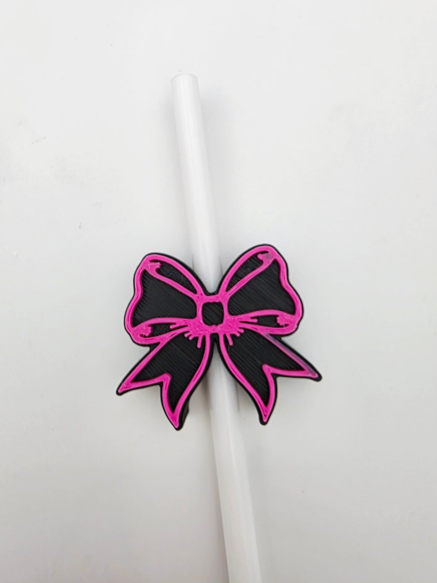 Black n punk bow strawtopper