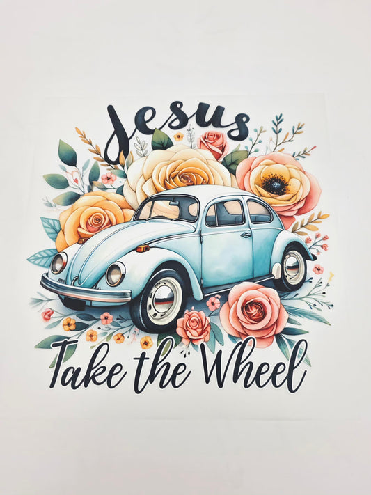 Jesus take the wheel shirt design