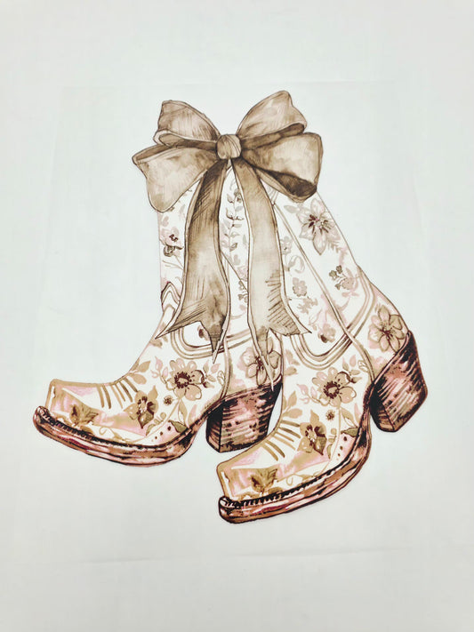 Brown bow boots shirt design