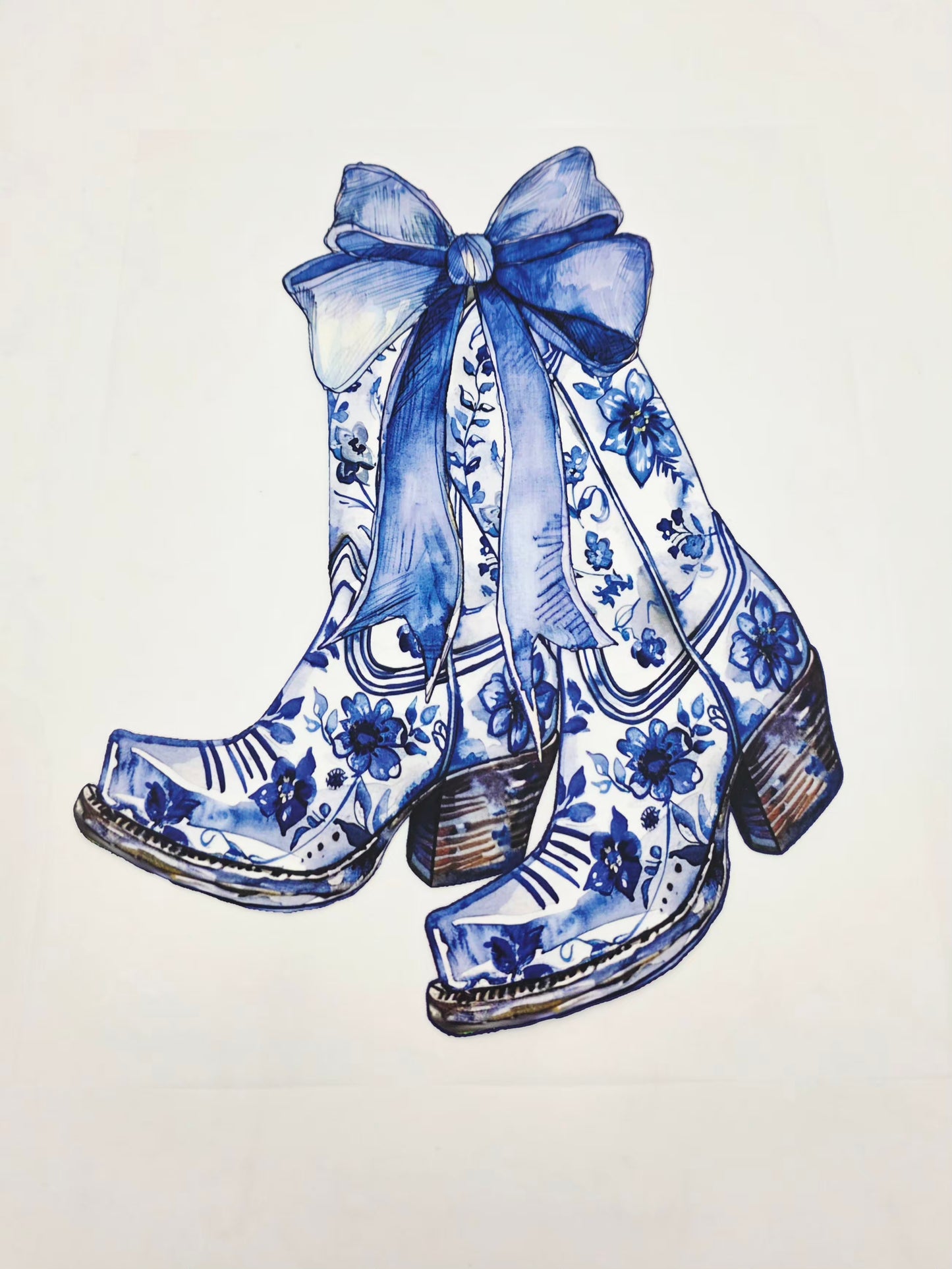 Blue bow boots shirt design