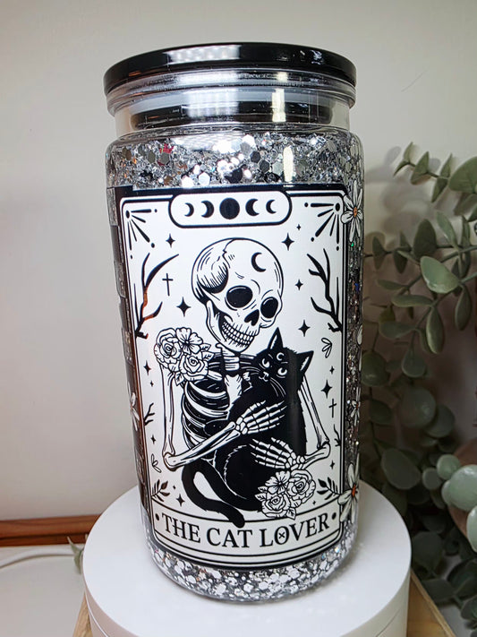 Pre-made 16oz acrylic snowglobe.