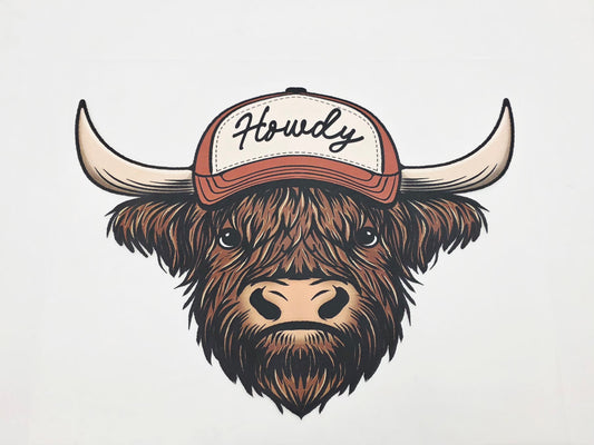 Howdy cow shirt design
