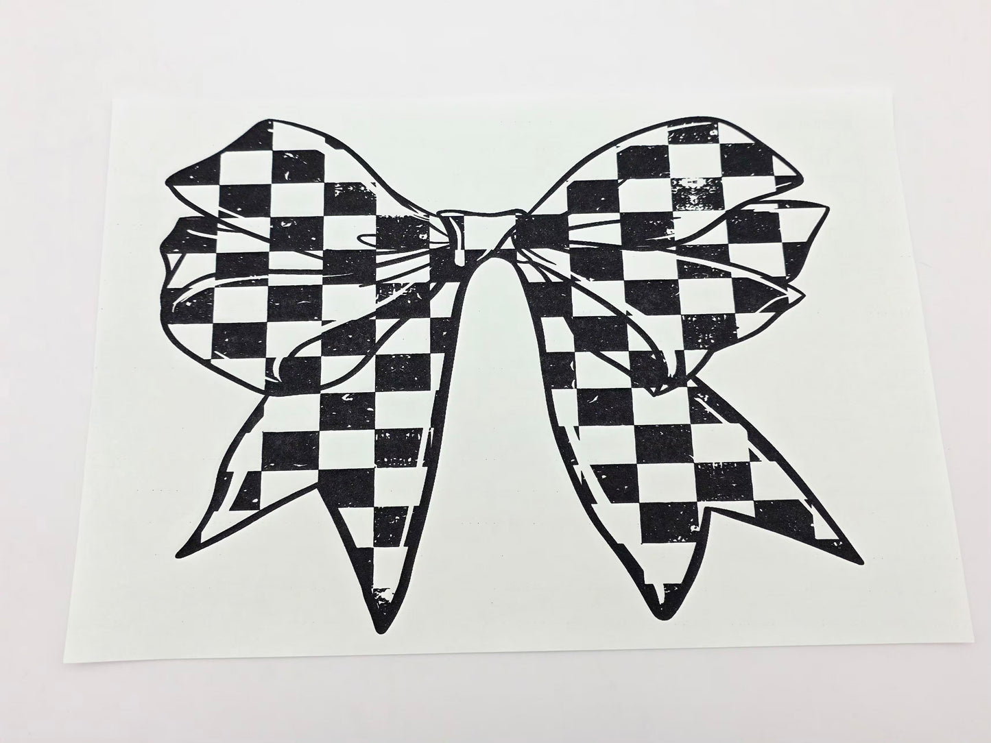 Checkered bow shirt design