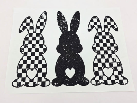 Checkered bunny shirt design