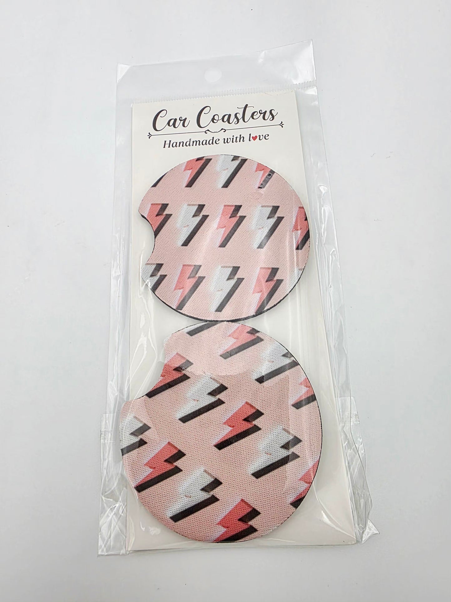 Car coasters pink lighting bult