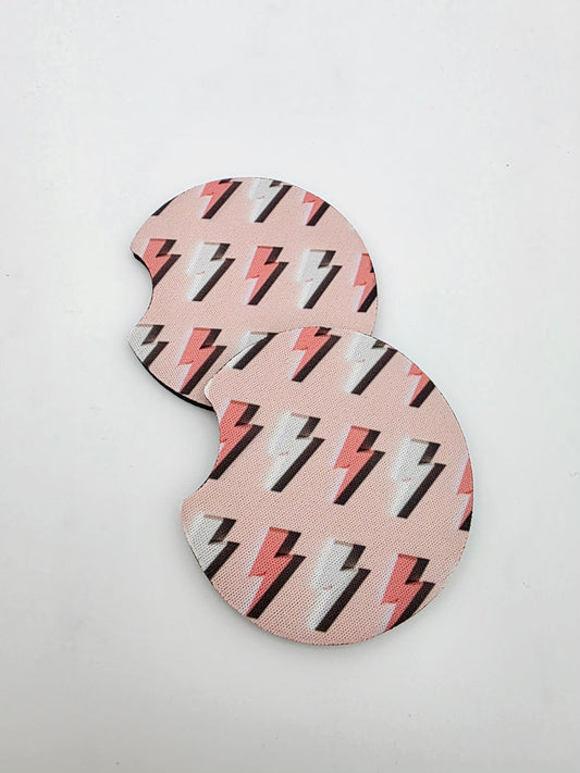 Car coasters pink lighting bult