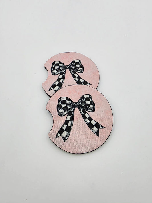 Car Coasters. Pink bows