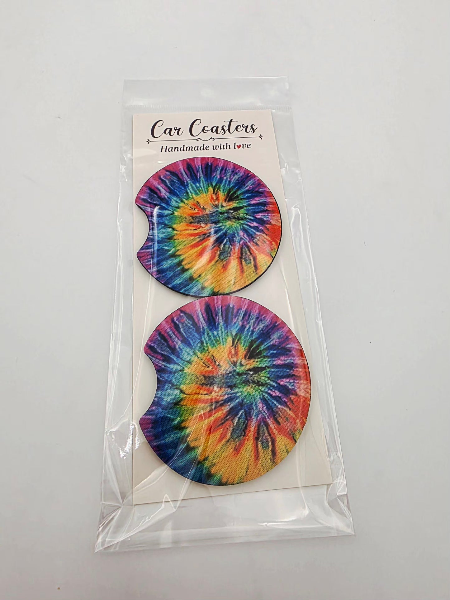 Tiedye car coasters