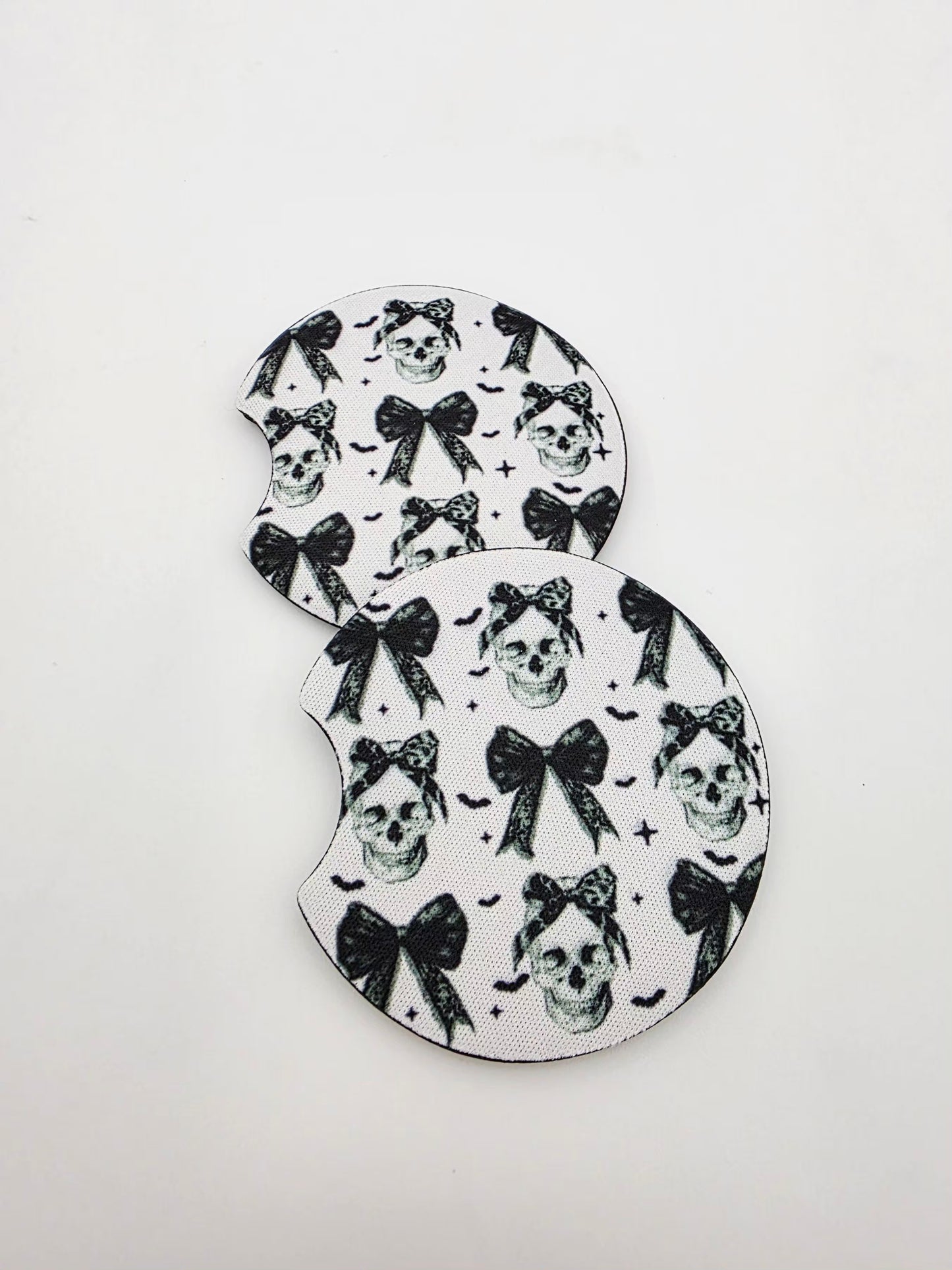 Skull bow car coasters