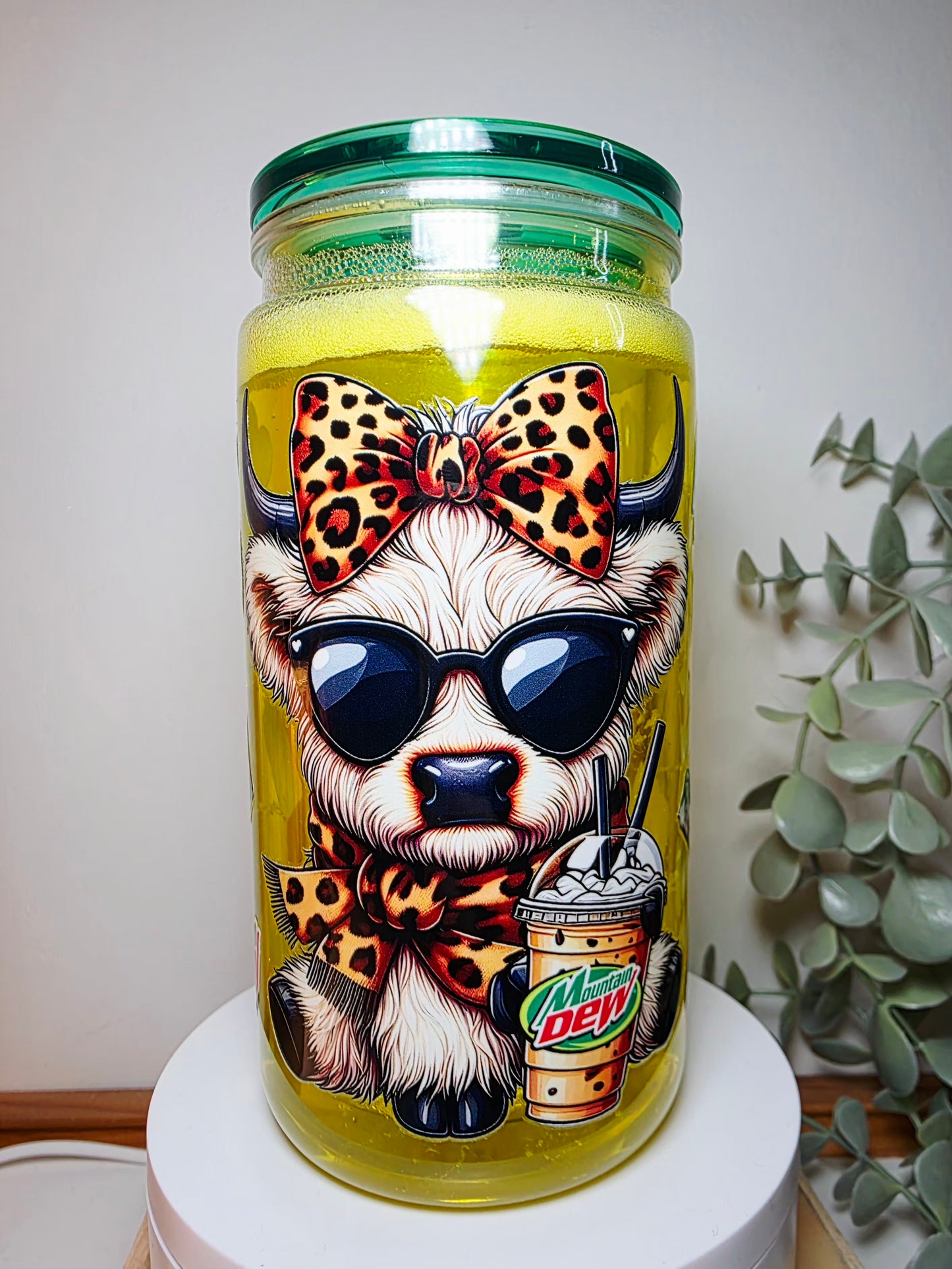Pre-made 16oz acrylic snowglobe tumbler