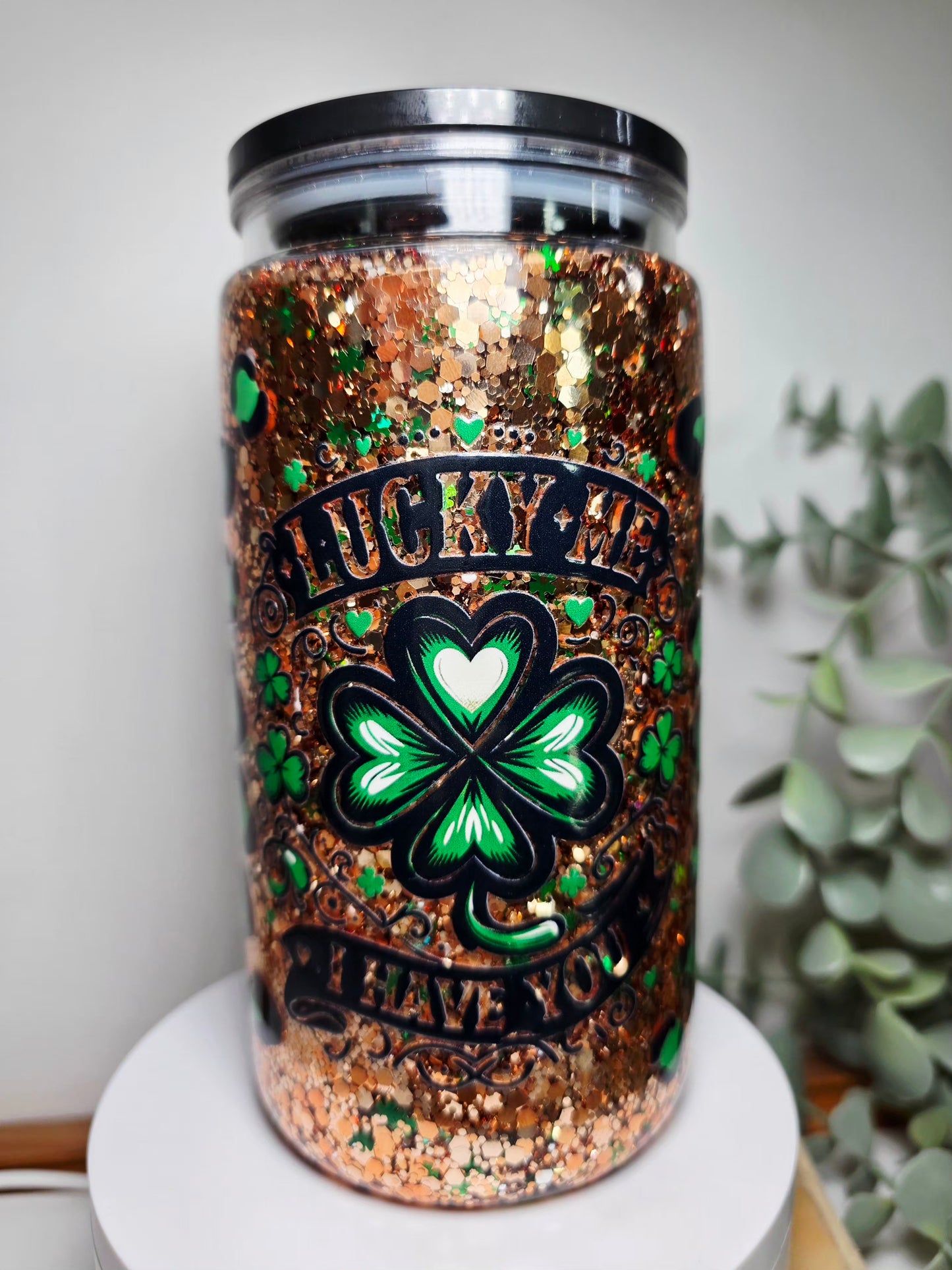 16oz acrylic snowglobe tumbler