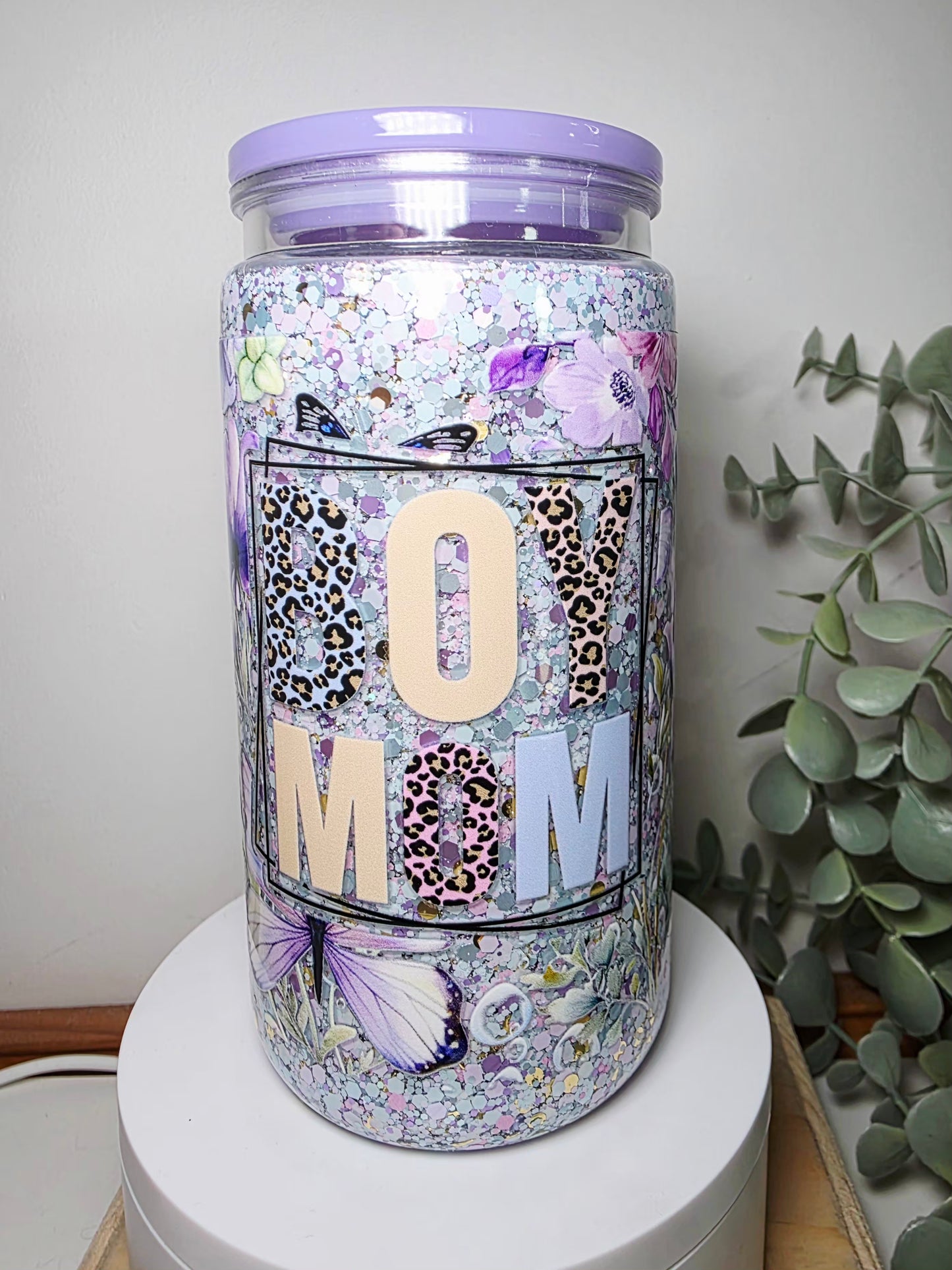 Pre-made 16oz acrylic snowglobe tumbler