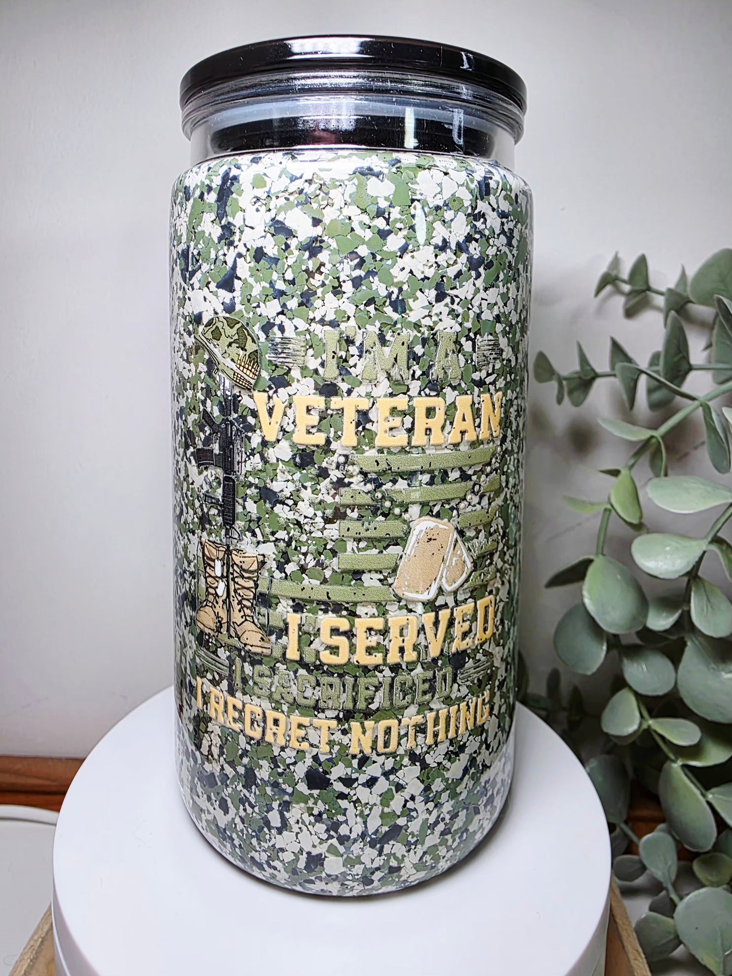 Pre-made 16oz acrylic snowglobe