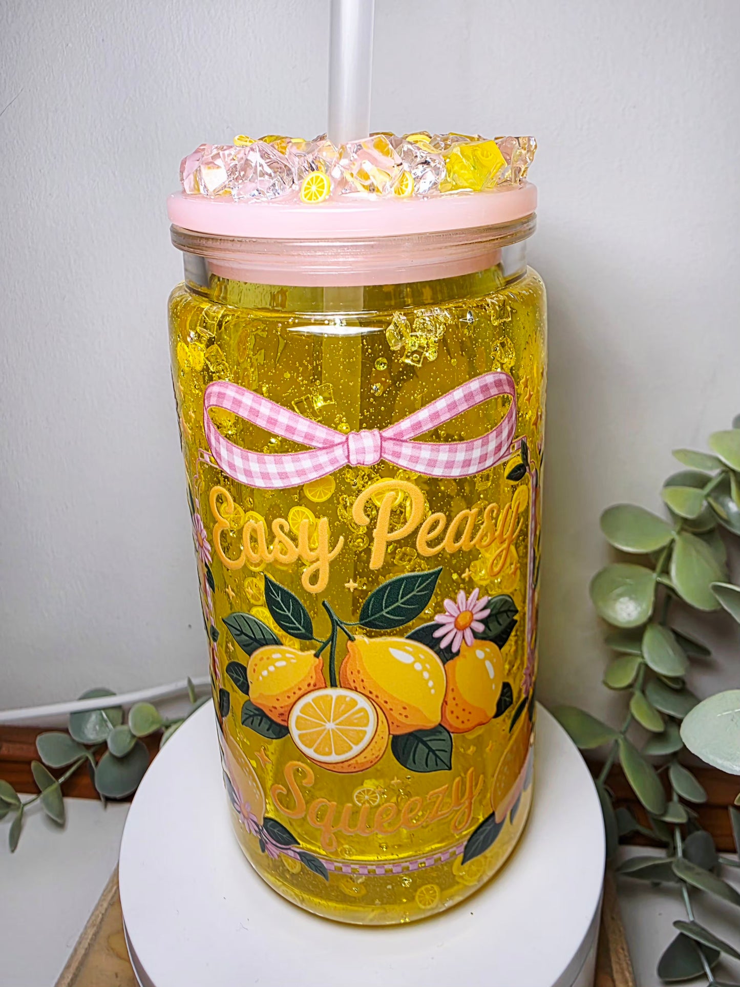 Pre-made 16oz acrylic snowglobe tumbler