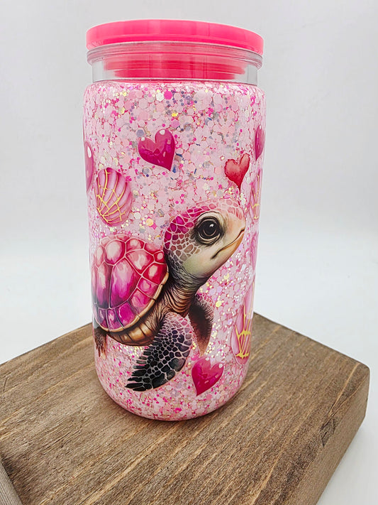 Pre-made 16oz acrylic snowglobe tumbler