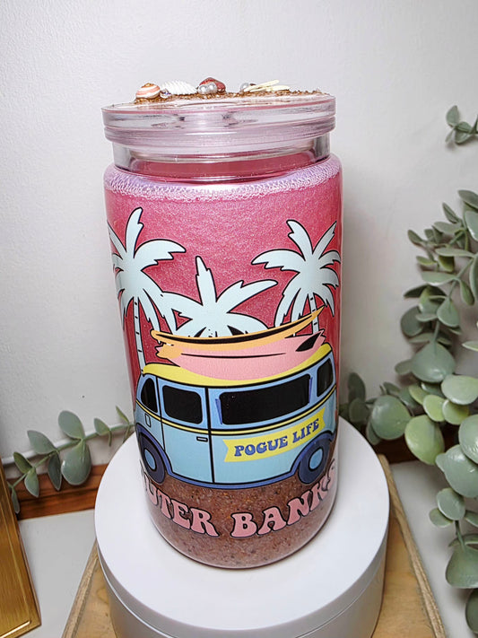 Pre-made 16oz acrylic snowglobe tumbler