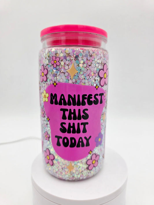 Pre-made 16oz acrylic snowglobe tumbler