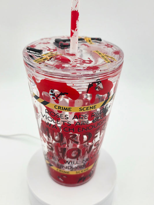 Pre-made 16oz acrylic snowglobe tumbler