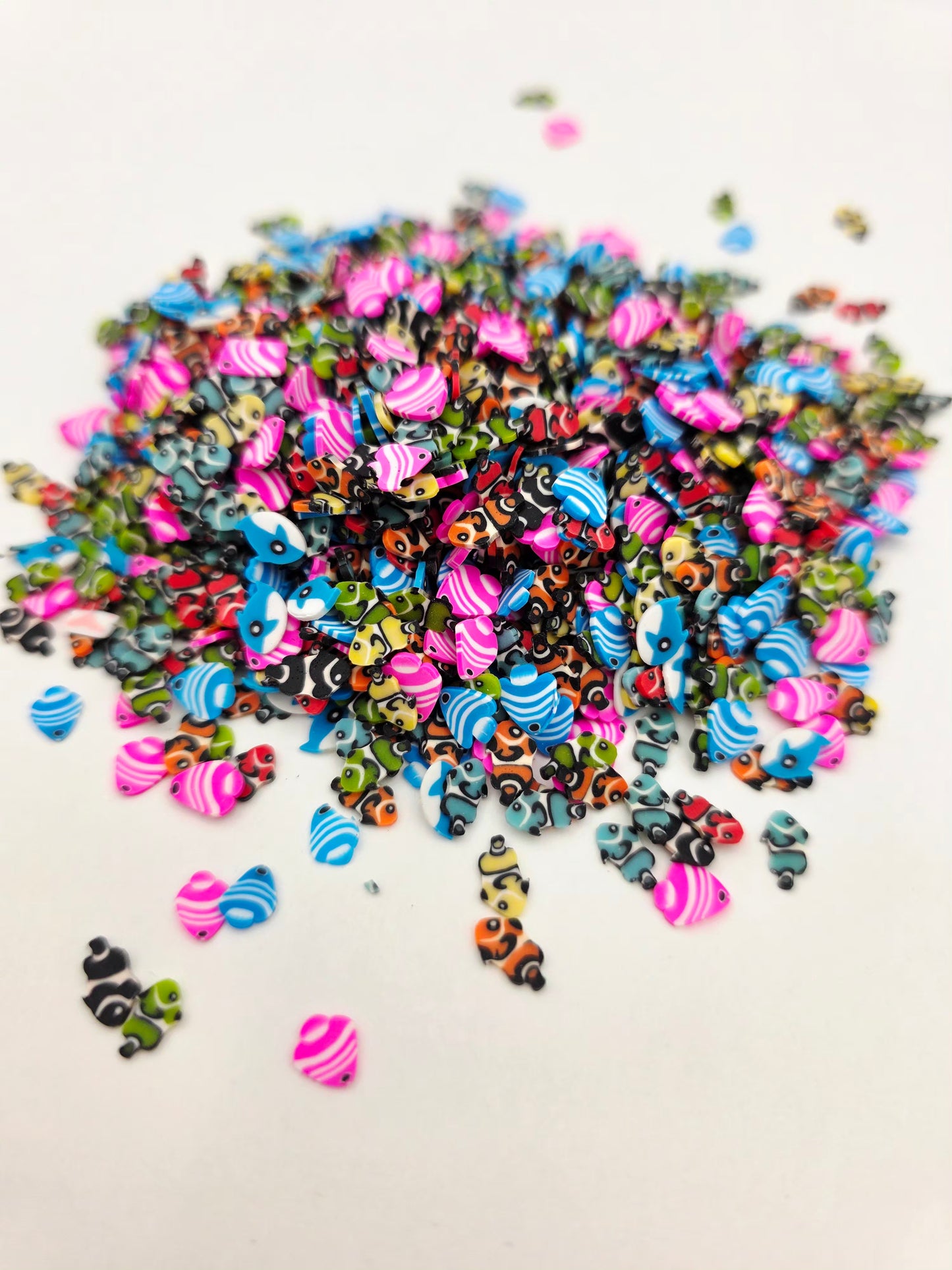 Fish mixed colors Clay slices
