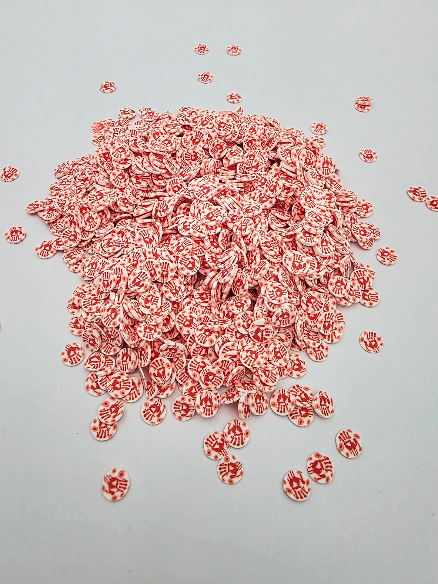 Bloody Hands Polymer Clay slices