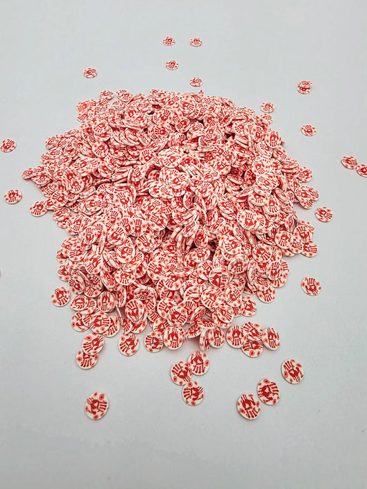 Bloody Hands Polymer Clay slices