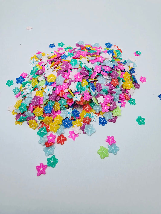 Mixed Colored Starfish Polymer Clay slices