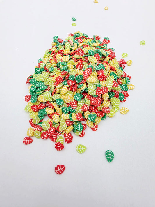 Colored leaves Polymer Clay slices
